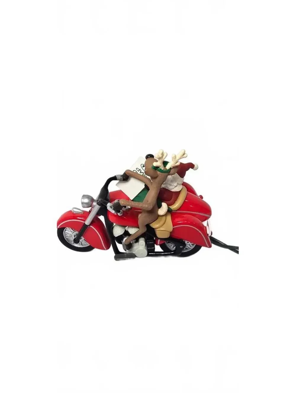 1997 Hallmark Keepsake Ornament Motorcycle Chums Santa and Reindeer